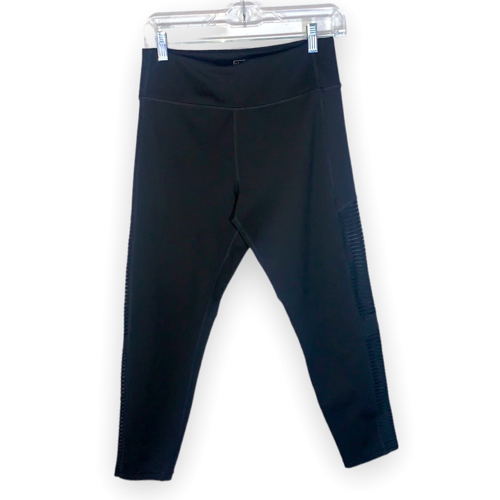 Walk Pop Black High Rise Mesh Panel Workout Capri Leggings Size Medium